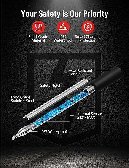 How to avoid the damage of the CirSureas wireless meat thermometer probe?