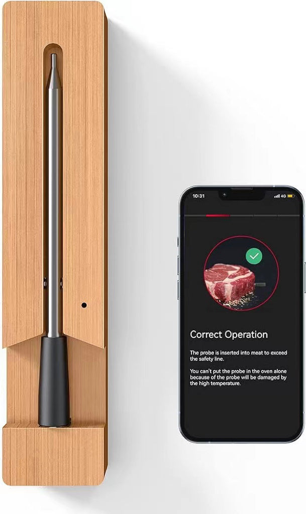 Grill Thermometer CirSureas BluetoothThermometer Digital Wireless for Rotisserie Grill Oven,Unlimited Range Dishwasher Waterproof Bluetooth Meat Thermometer for iOS & Android