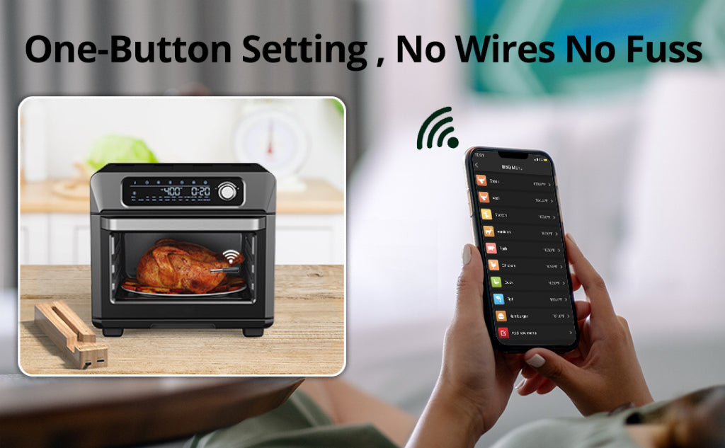 Grill Thermometer CirSureas BluetoothThermometer Digital Wireless for Rotisserie Grill Oven,Unlimited Range Dishwasher Waterproof Bluetooth Meat Thermometer for iOS & Android