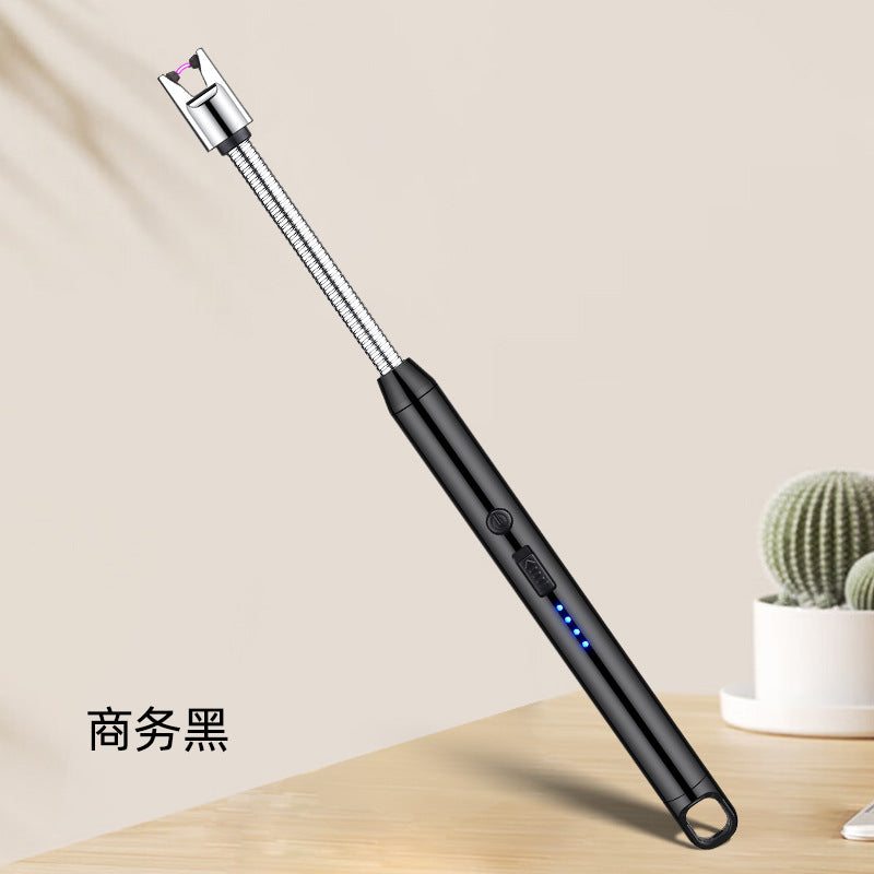 Hose Arc Lighter Ignition Kitchen Igniter Candle Lighter, Electric Rechargeable Arc Lighter with LED Battery Display Long Flexible Neck USB Lighters for Light Candles Gas Stoves Camping Barbecue