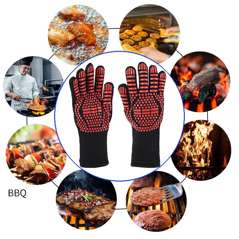 BBQ Gloves – 1472°F Silicone, Non-Slip for Grilling, Cooking & Baking