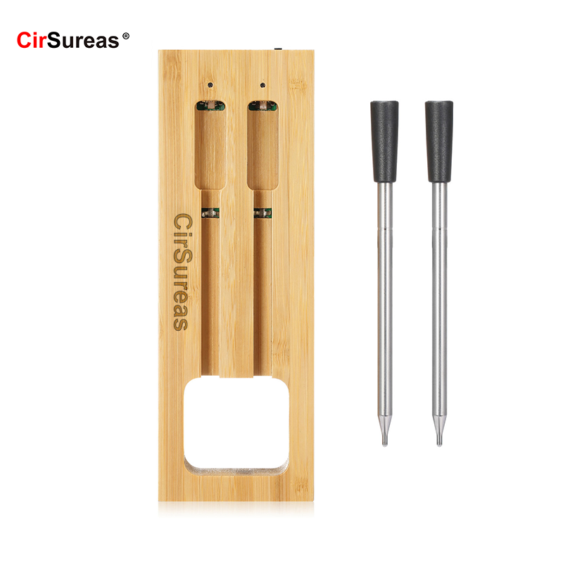 CirSureas Wireless Meat Thermometer with 2 meat Probes,Bluetooth Meat Thermometer Wireless for Beef Turkey Lamb,500Ft Remote Range for BBQ, Oven, Grill, Kitchen, Smoker,Stover, Rotisserie