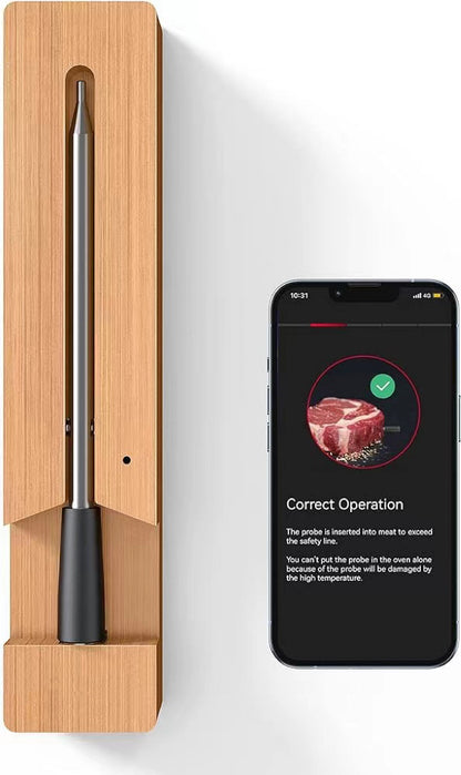 Grill Thermometer CirSureas BluetoothThermometer Digital Wireless for Rotisserie Grill Oven,Unlimited Range Dishwasher Waterproof Bluetooth Meat Thermometer for iOS & Android
