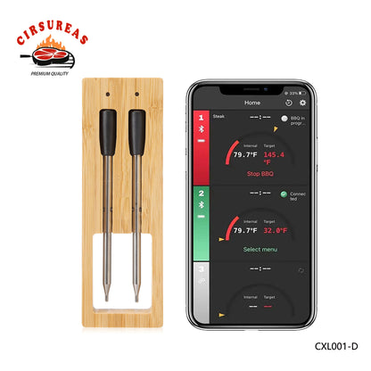 CX001-D Dual probes wireless meat thermometer 330ft long range for for BBQ, Oven, Grill, Kitchen, Smoker, Rotisserie