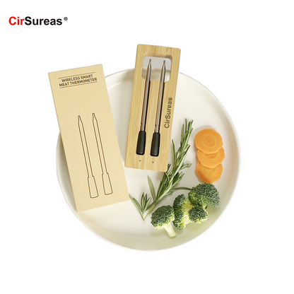 CirSureas Wireless Meat Thermometer with 2 meat Probes,Bluetooth Meat Thermometer Wireless for Beef Turkey Lamb,500Ft Remote Range for BBQ, Oven, Grill, Kitchen, Smoker,Stover, Rotisserie