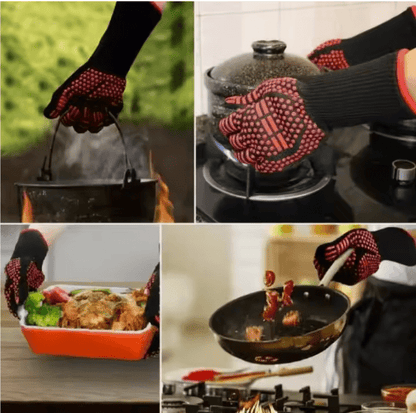 BBQ Gloves – 1472°F Silicone, Non-Slip for Grilling, Cooking & Baking