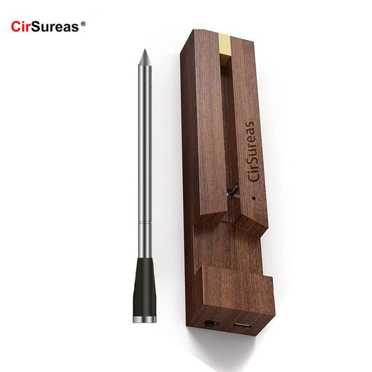 Cirsureas Bluetooth Meat Thermometer – 500ft Range, Single Probe for Steaks & Burgers