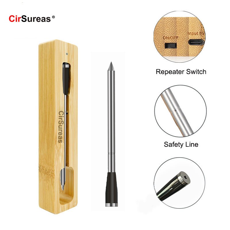 Cirsureas Smart Wireless Thermometer – BBQ, Smoker & Kitchen Real-Time Temp Monitor