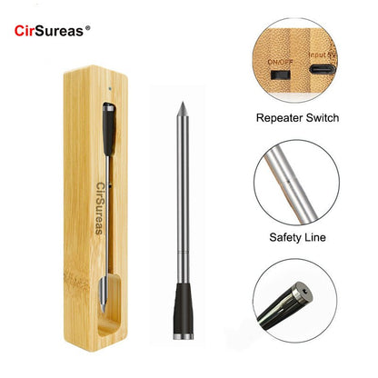 Cirsureas Smart Wireless Thermometer – BBQ, Smoker & Kitchen Real-Time Temp Monitor