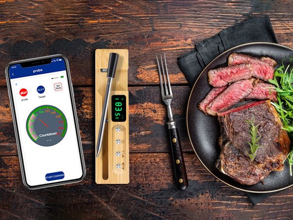 Cirsureas Ceramic Probe Thermometer – Wireless, 500°C for BBQ & Kitchen