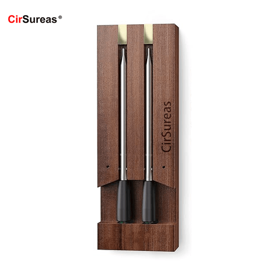 Cirsureas Walnut Dual Probe – 500ft Wireless for BBQ, Grill & Outdoor Cooking