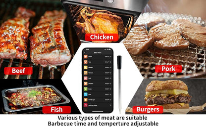 Cirsureas Walnut Dual Probe – 500ft Wireless for BBQ, Grill & Outdoor Cooking